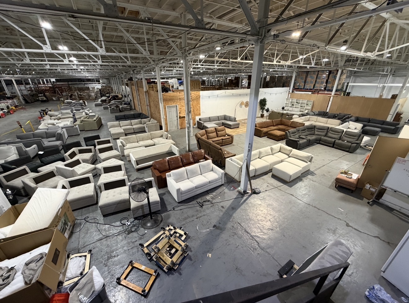 The 5,000 square foot warehouse filled with liquidation furniture