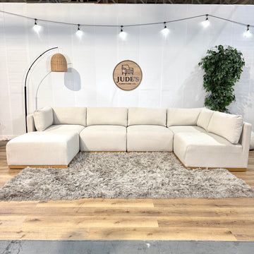 Henredon Murphy Fabric Modular Sectional with Ottoman