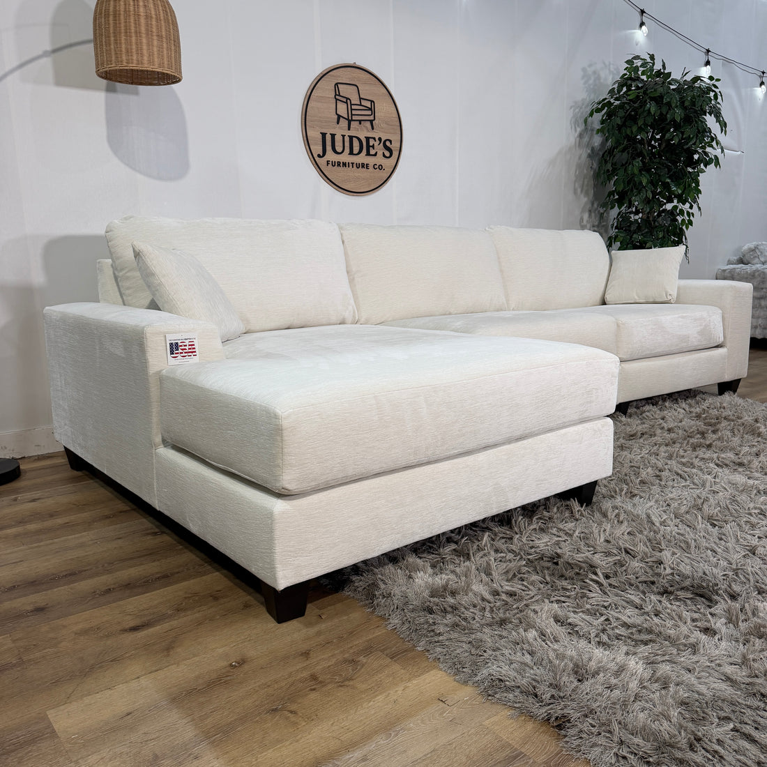 Steppe Left Facing 3 Piece Modular Sectional in Cream
