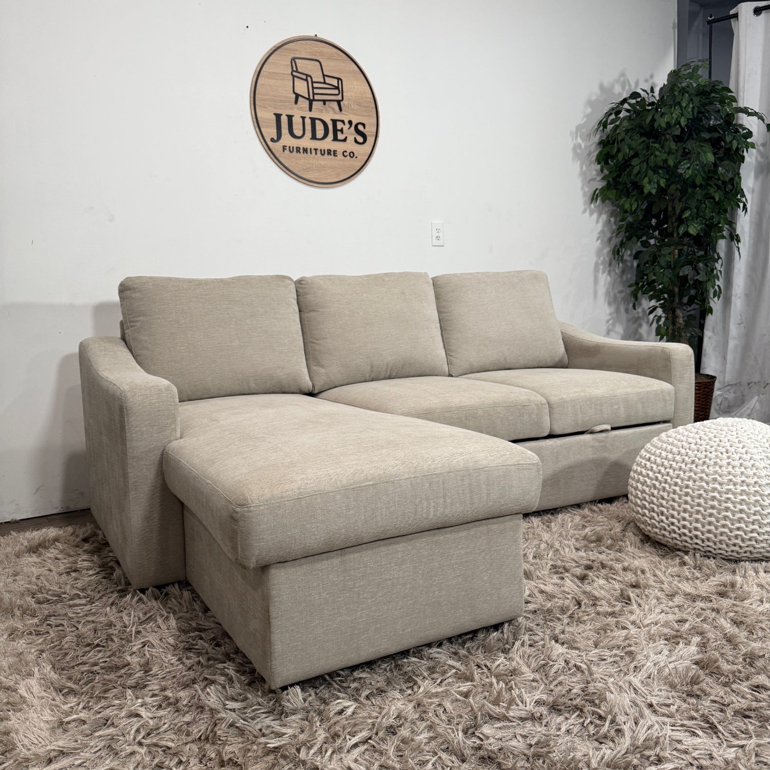 Sectional Sofa with Pull Out and Reversible Storage Chaise - Delivery Available
