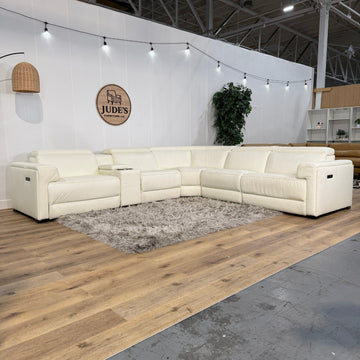 Turner Leather Power Reclining Sectional with Power Headrests