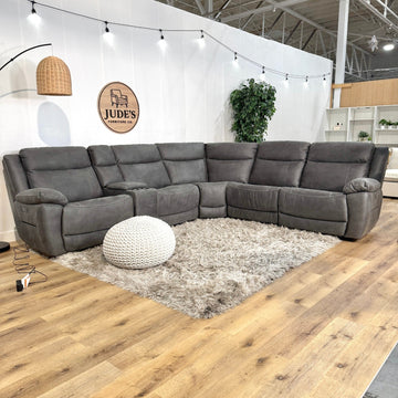 Zakary 6-piece Fabric Power Reclining Sectional With Power Headrests