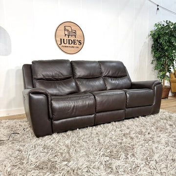 Carey Leather Power Reclining Sofa with Power Headrests