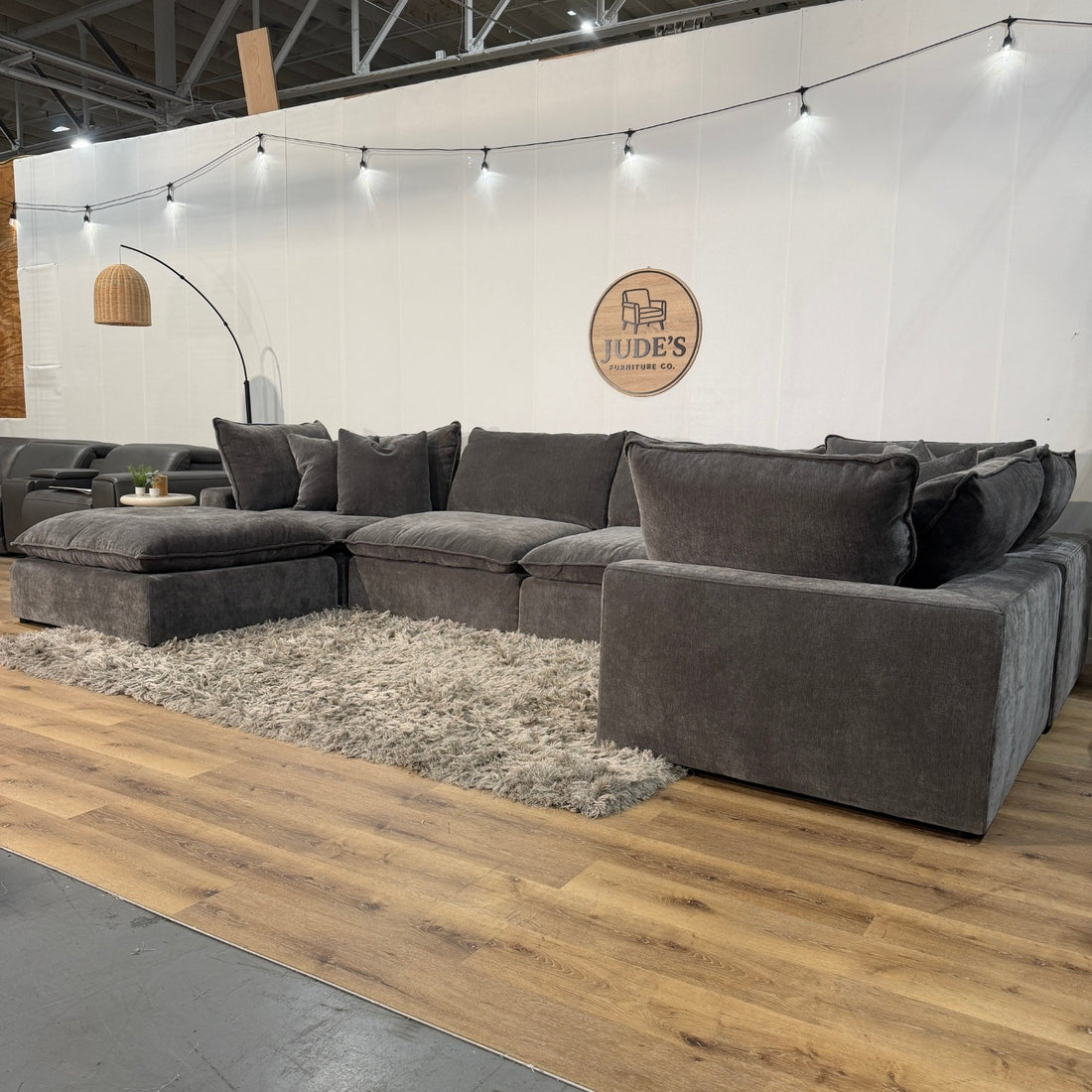 Sereen 6-piece Fabric Modular Sectional, Dark Gray