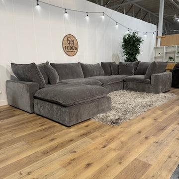 Sereen 6-piece Fabric Modular Sectional, Dark Gray