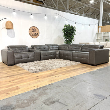 Ivy 6-piece Leather Power Reclining Sectional with Power Headrests