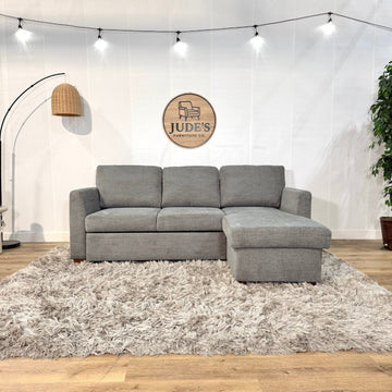 Coddle Luke Fabric Sleeper Sofa with Reversible Chaise and Storage, Gray