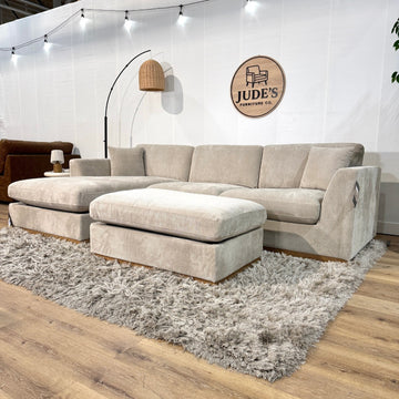 Henredon Caley Reversible Sofa Chaise with Ottoman