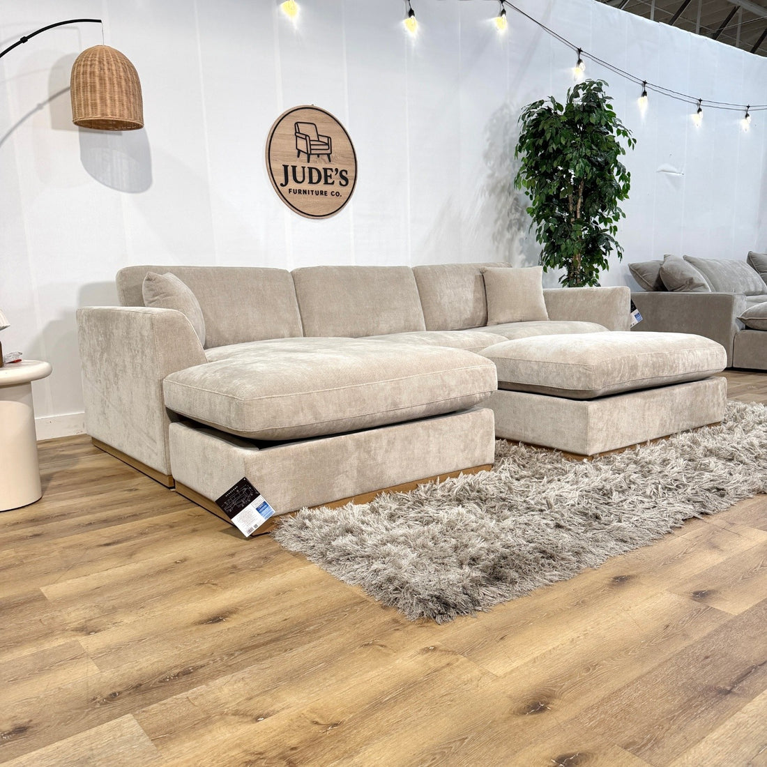 Henredon Caley Reversible Sofa Chaise with Ottoman