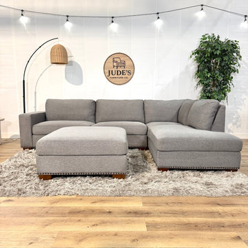 Thomasville Artesia Fabric Sectional with Ottoman
