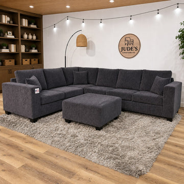 The Everly Sectional in Storm Gray